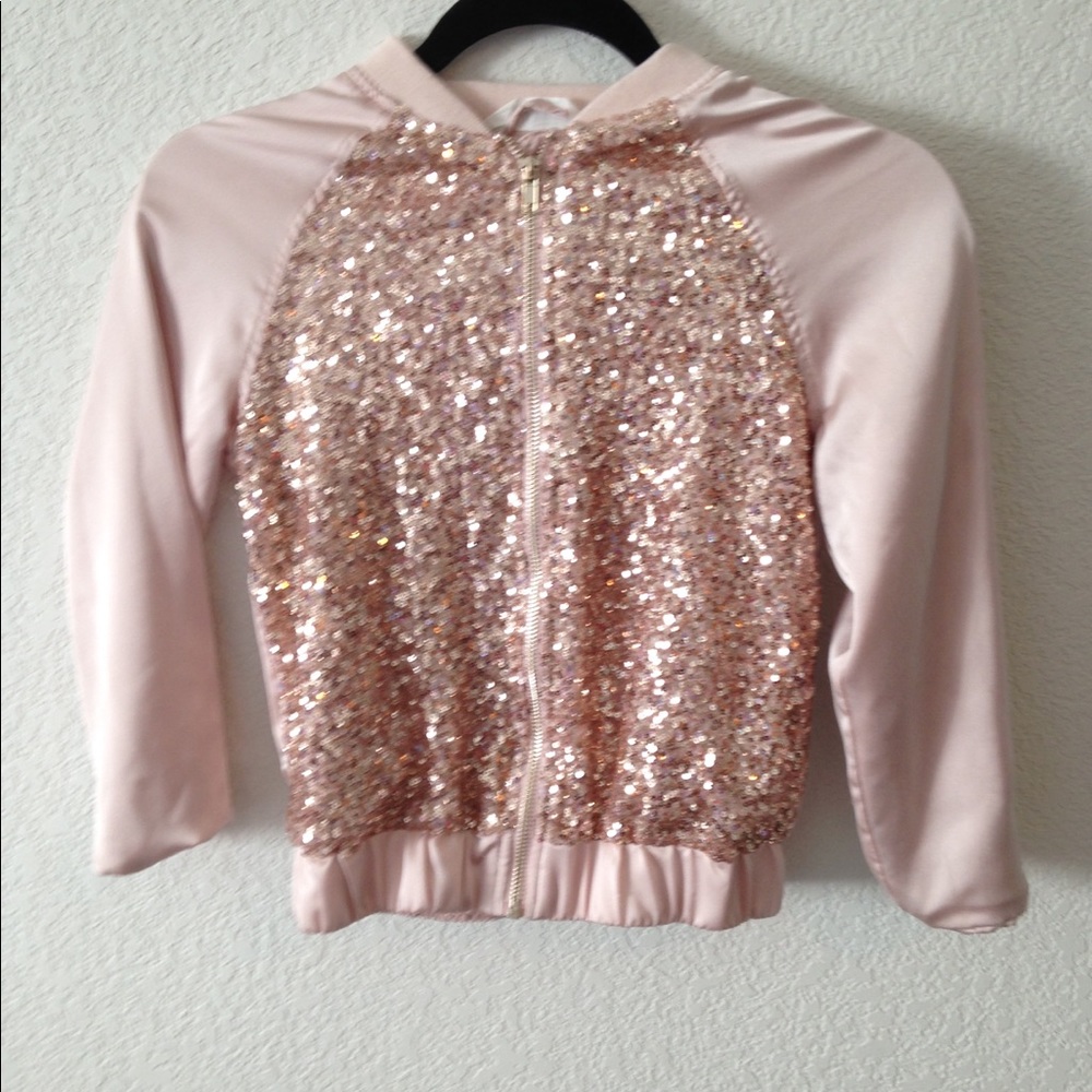 Girls sparkly bomber jacket